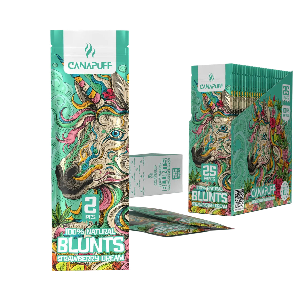 Canapuff Blunt Wrap Rolls Strawberry Dream, 2-pack, 100% natuurlijk
