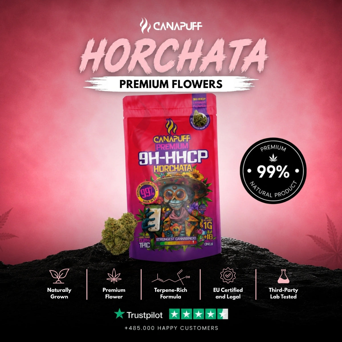9H-HHCP Bloemen Horchata 99% – bloemtoppen, foto 2