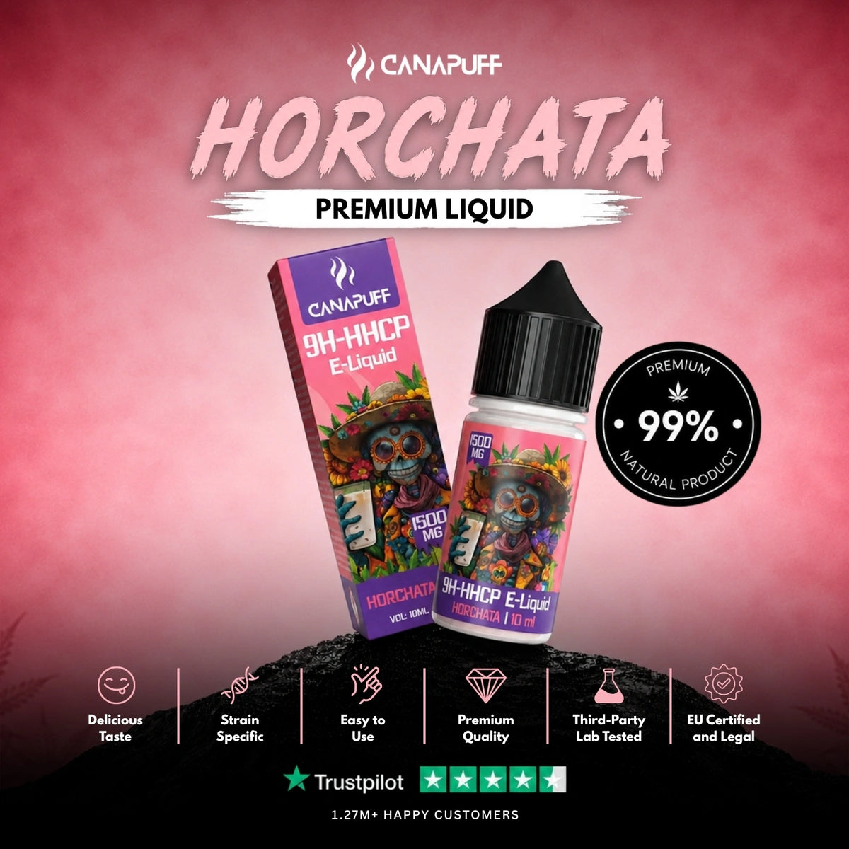 9H-HHCP Liquid Horchata 1.500mg – liquidflesje, foto 2