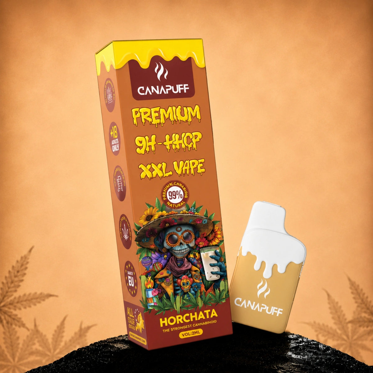 Canapuff 9H-HHCP XXL vape Horchata 99% 2ml wegwerppen met doosverpakking