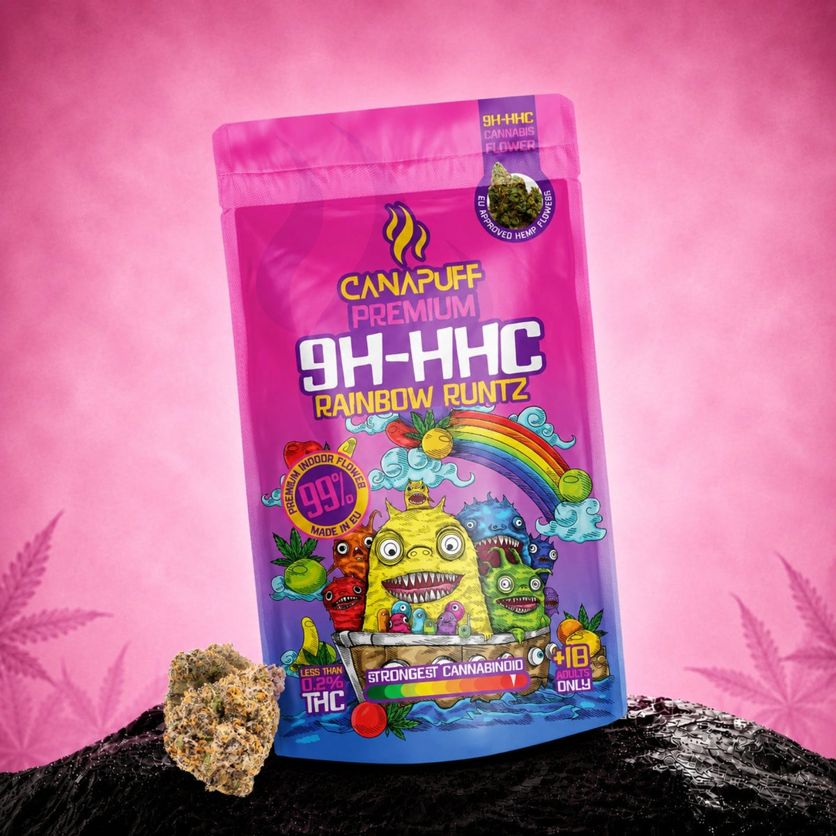 Canapuff 9H-HHC Rainbow Runtz bloemenzakje, 99% sterkte