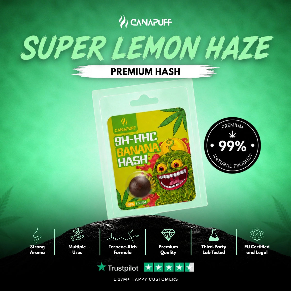 9H-HHC Hasj Banana 99% – hasj, foto 2