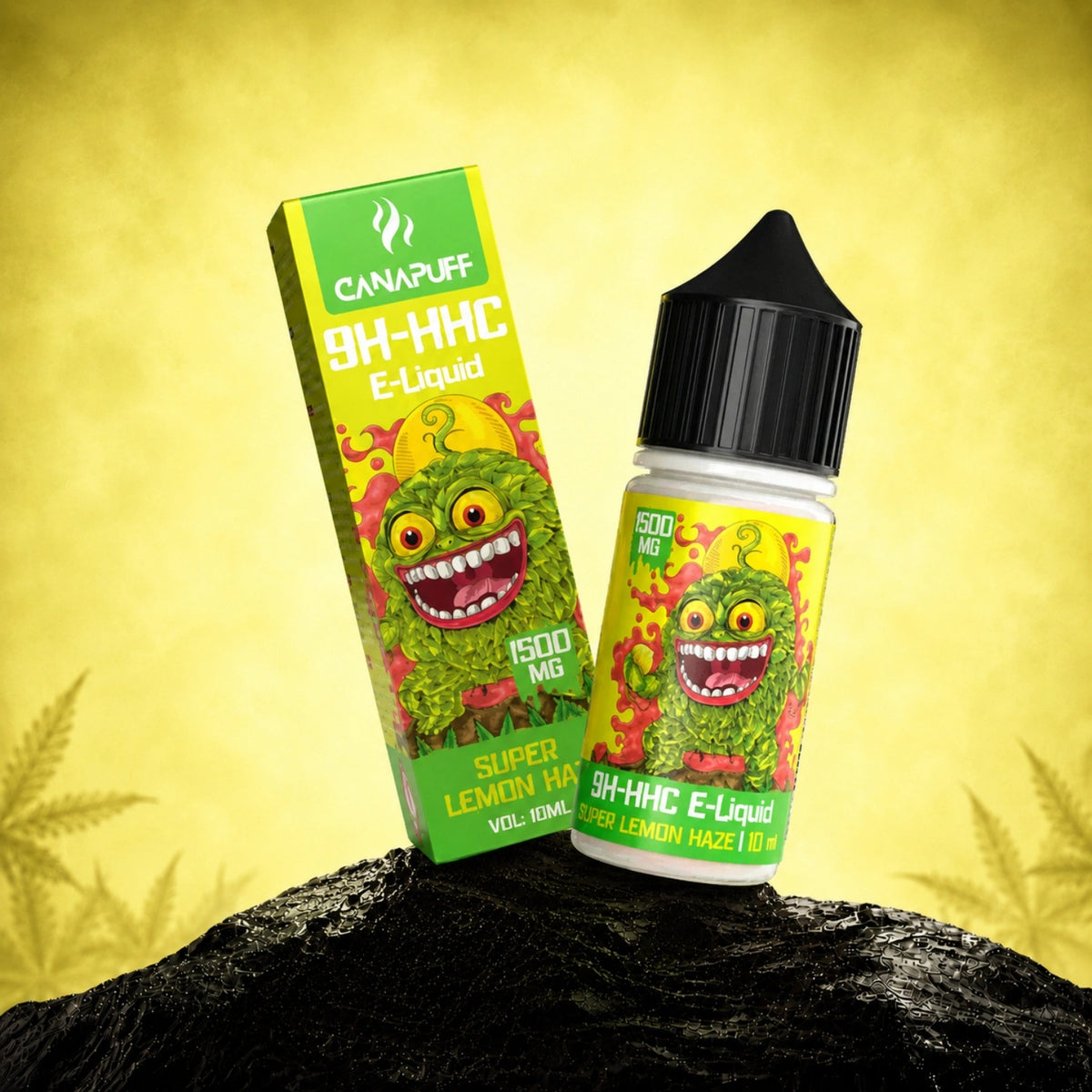 Canapuff 9H-HHC E-Liquid Super Lemon Haze 1.500mg, 10ml flesje met doosverpakking