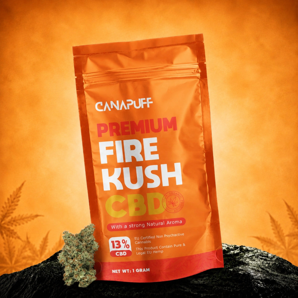 Canapuff CBD Bloemen Fire Kush 13%, zakje van 1 gram