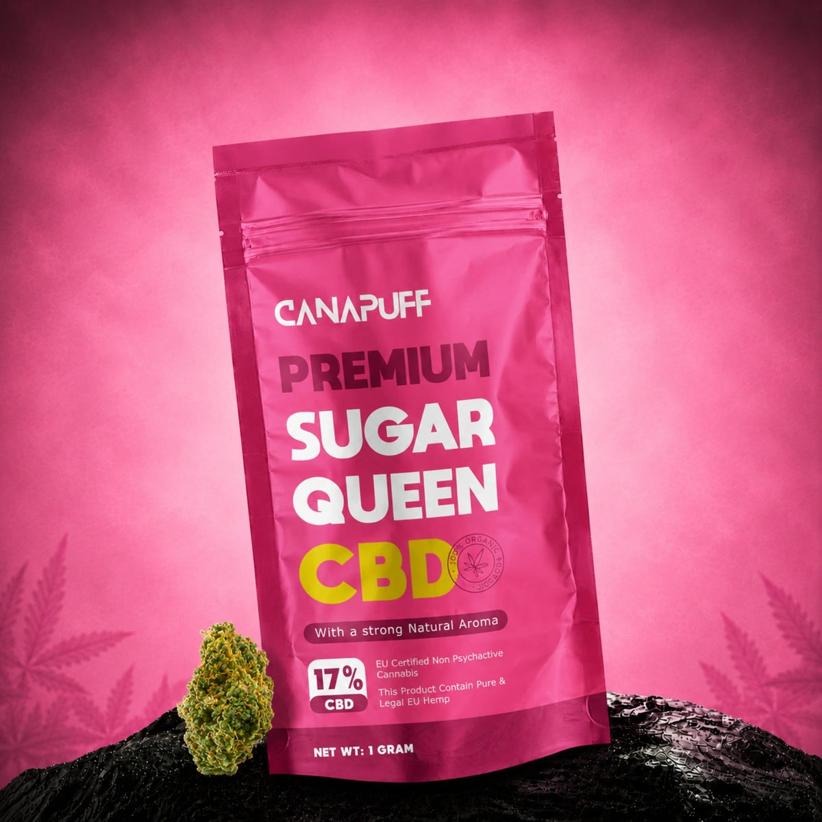 Canapuff Sugar Queen CBD bloemen 17% zakje van 1 gram