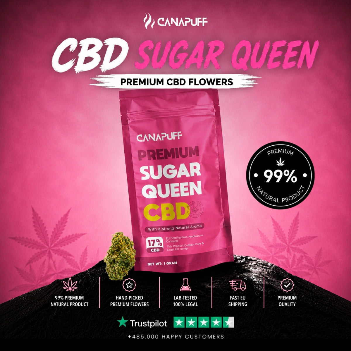 CBD Bloemen Sugar Queen 17% – bloemtoppen, foto 2
