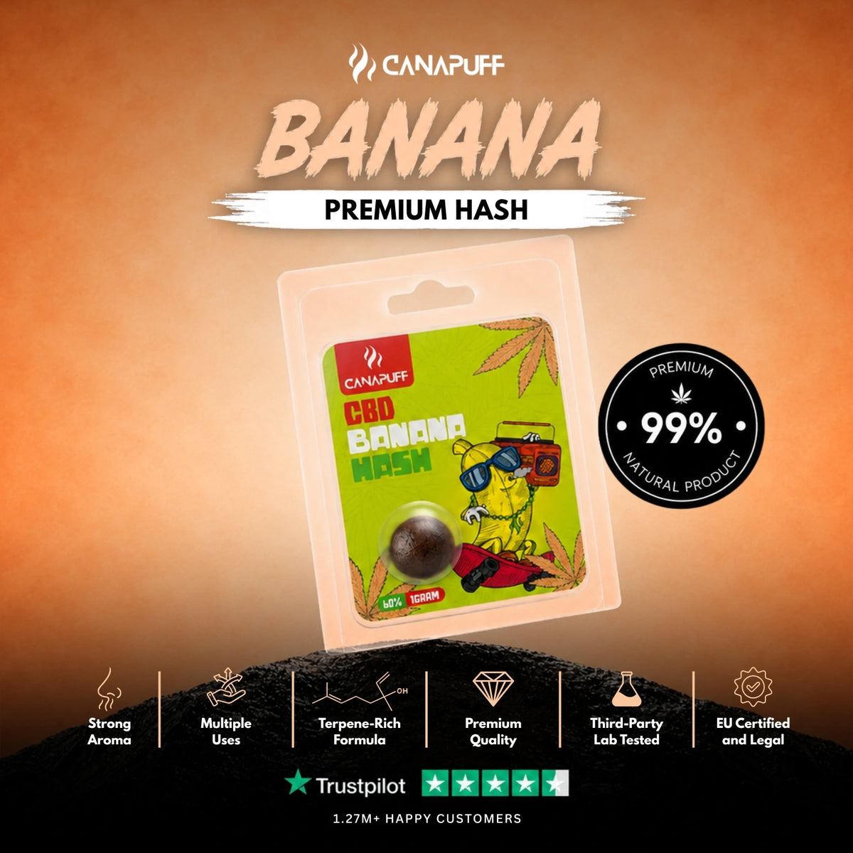 CBD Hasj Banana 60% – hasj, foto 2