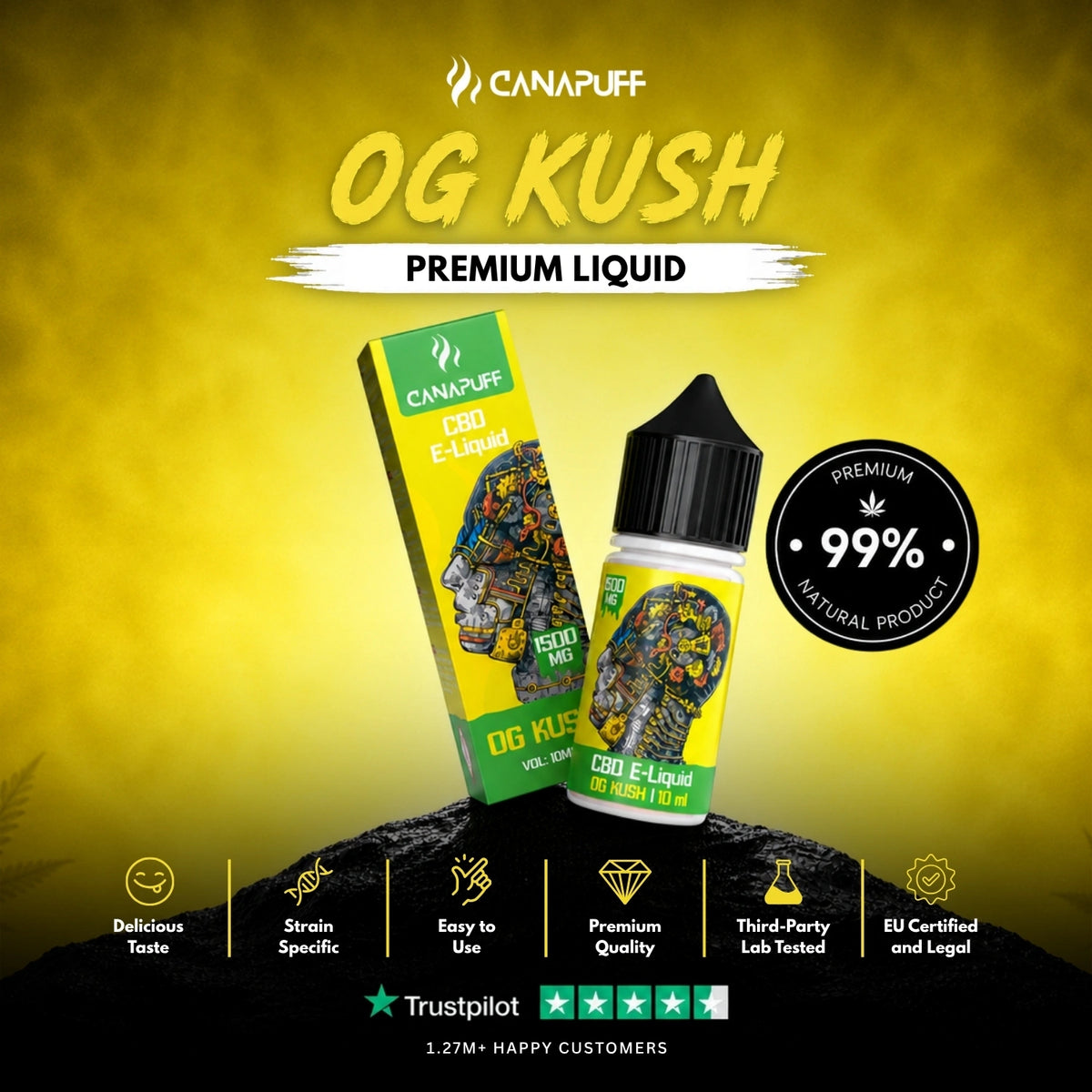 CBD Liquid OG Kush 1.500mg – liquidflesje, foto 2
