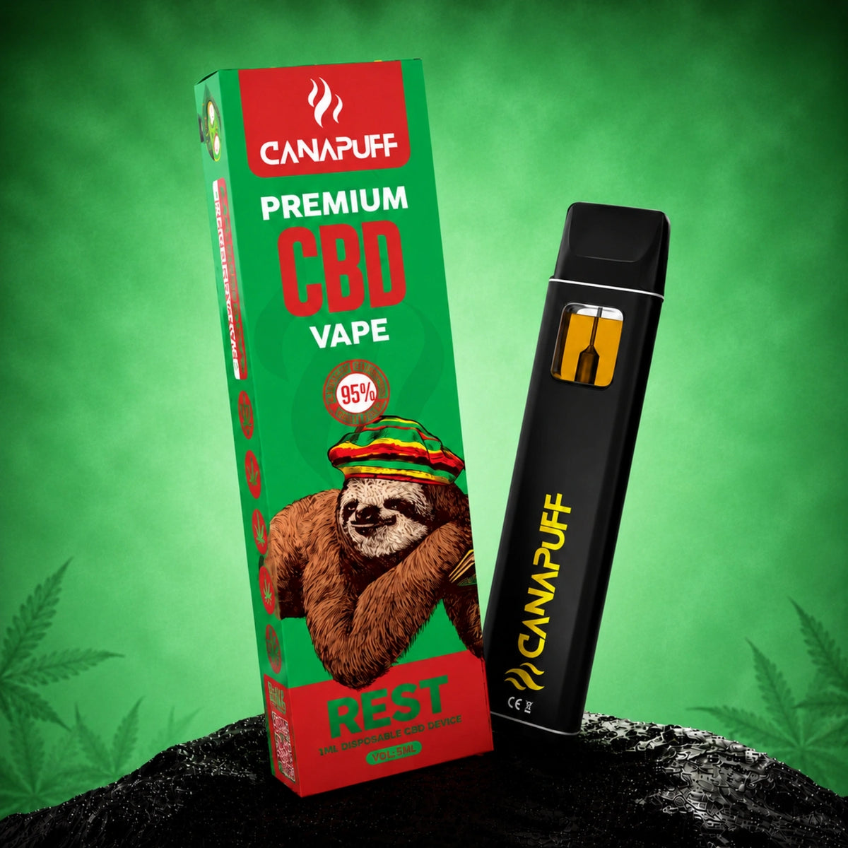 Canapuff CBD Vape Rest 95% 1ml wegwerppen