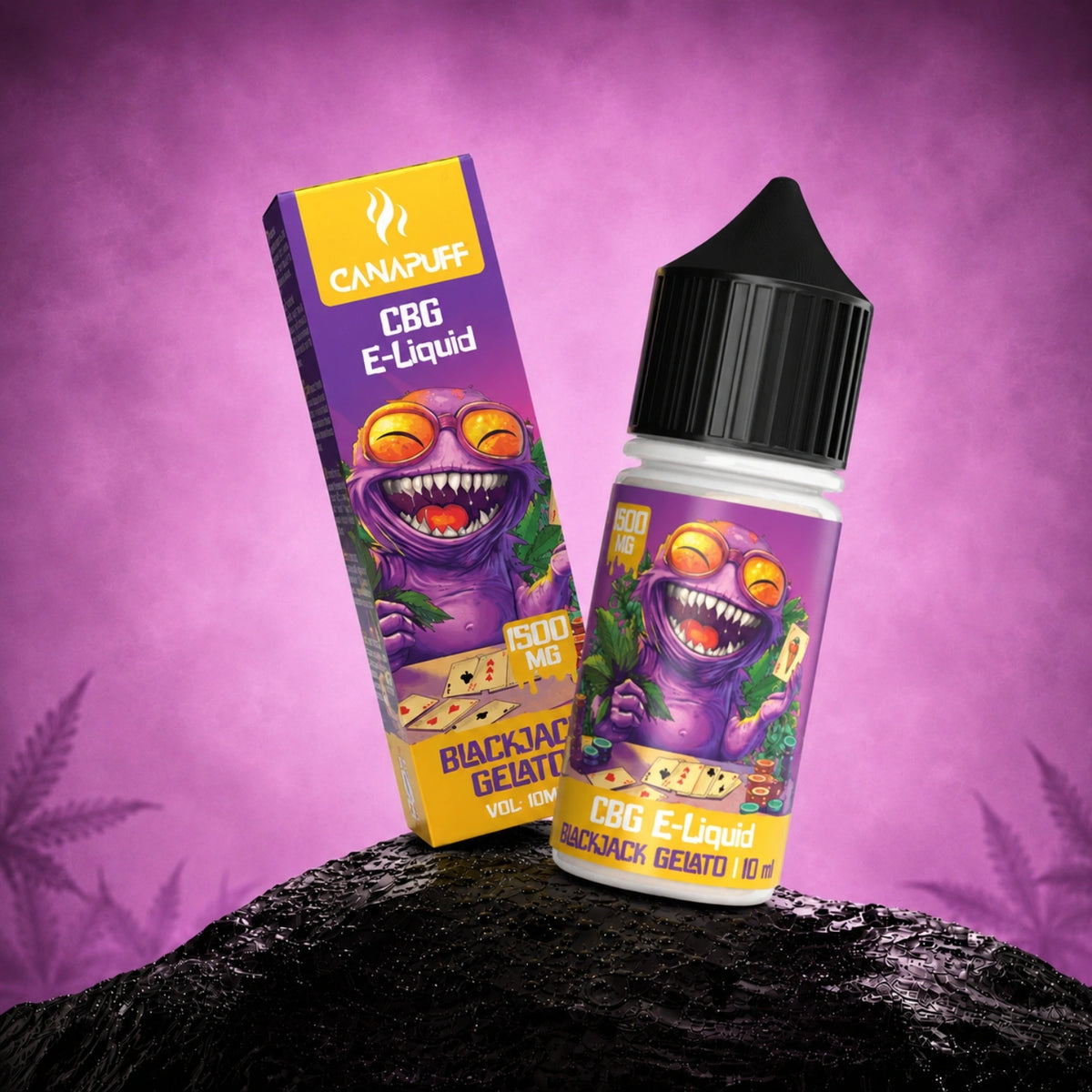 Canapuff CBG E-Liquid Blackjack Gelato 1500 mg, 10 ml vape-flesje