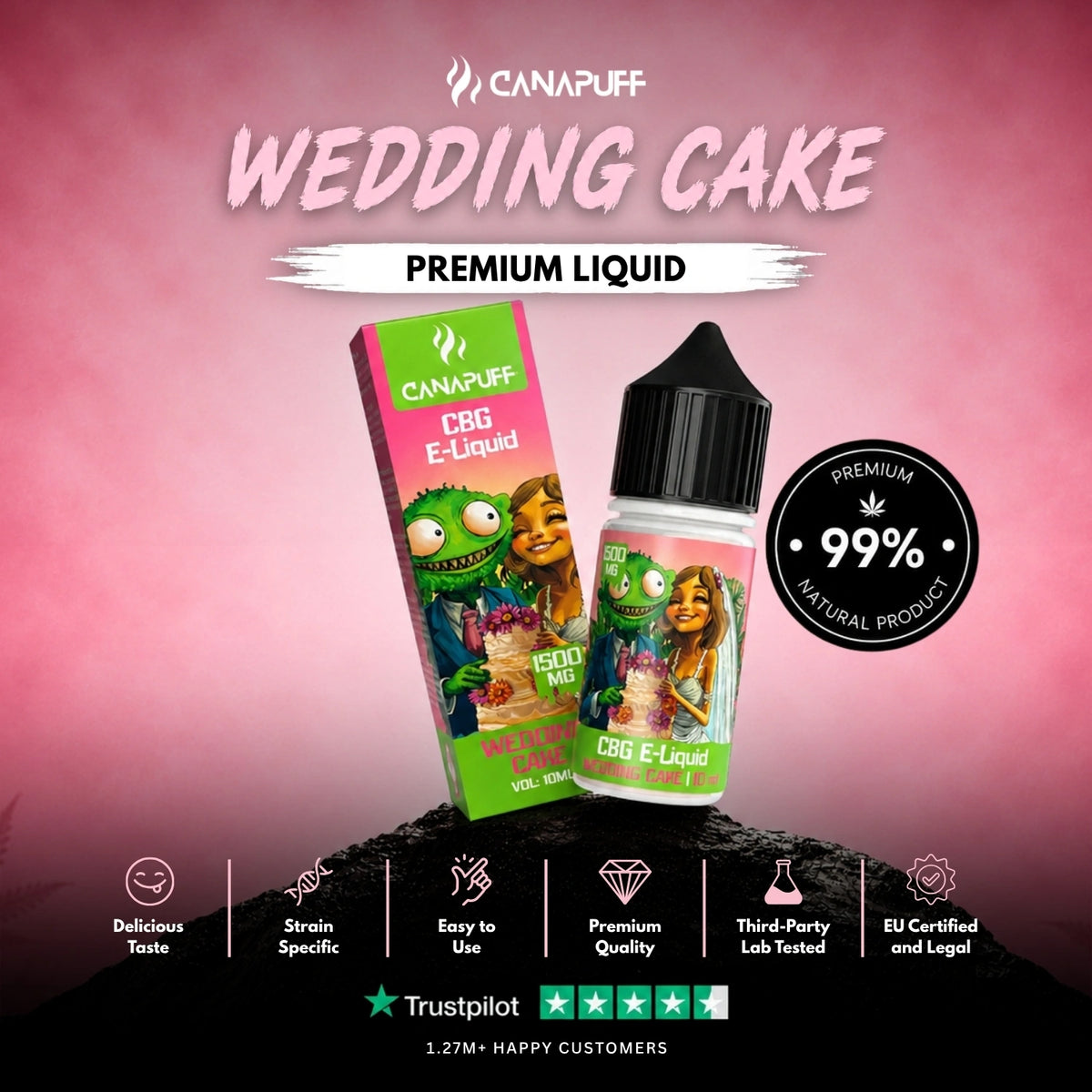 CBG Liquid Wedding Cake 1.500mg – liquidflesje, foto 2