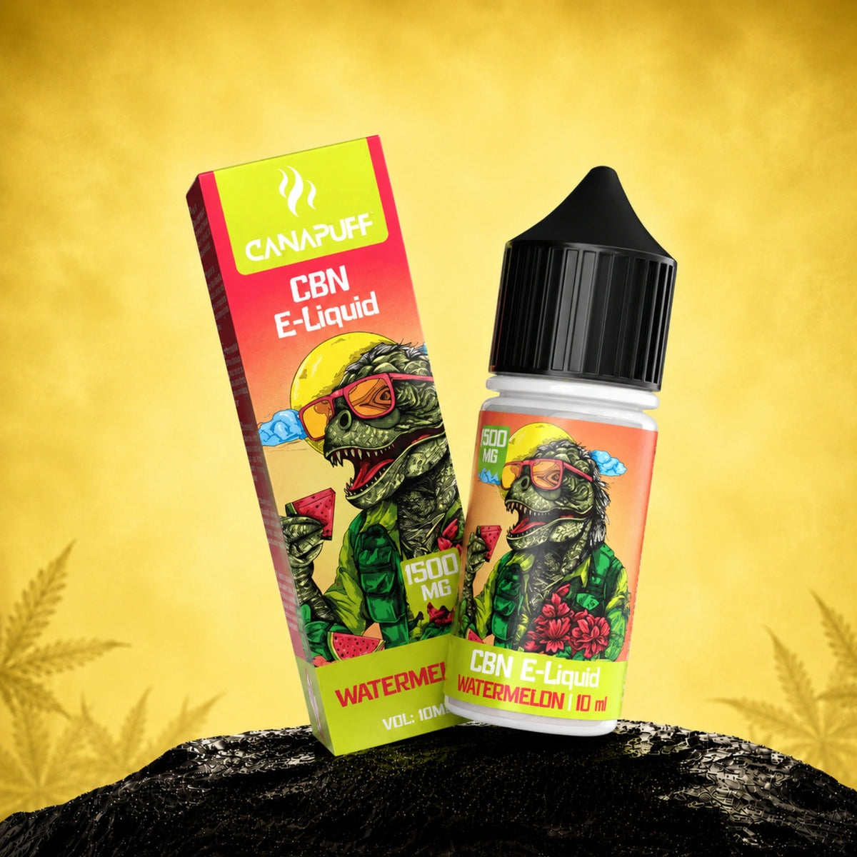 Canapuff CBN E-Liquid Watermelon 1500mg 10ml flesje met doosverpakking