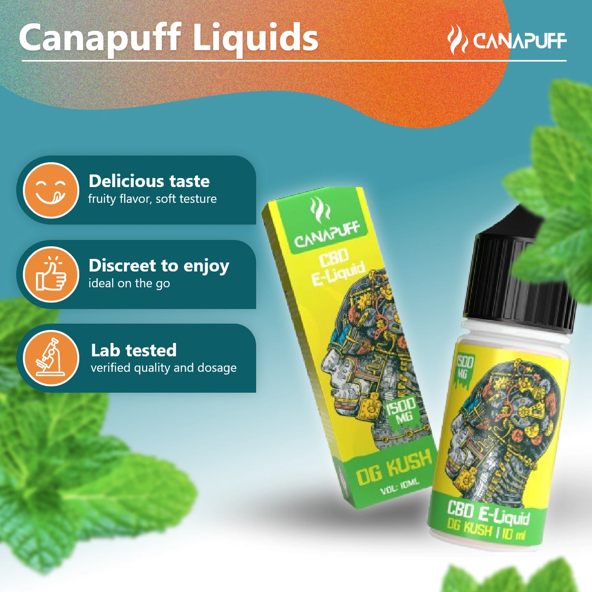 Canapuff CBD E-Liquid OG Kush 1500mg 10ml flesje