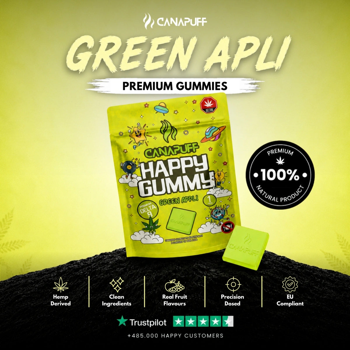 Delta 9 Gummy Green Appli – gummies, foto 2