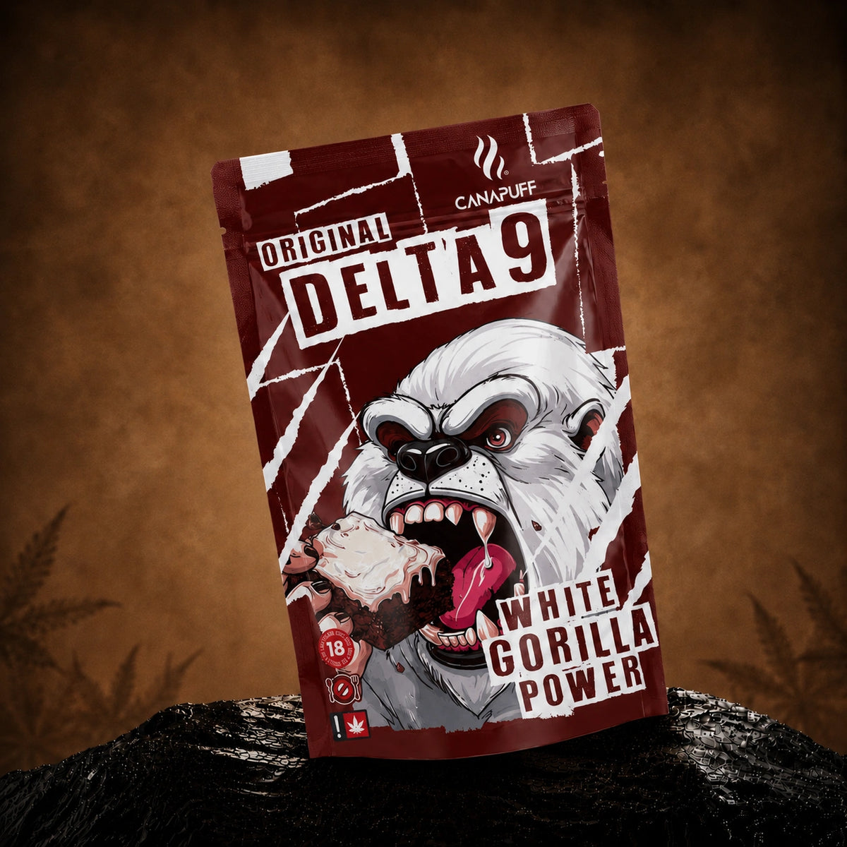 Canapuff Delta 9 White Gorilla Power brownie-zakje met Delta-9 THC uit hennep
