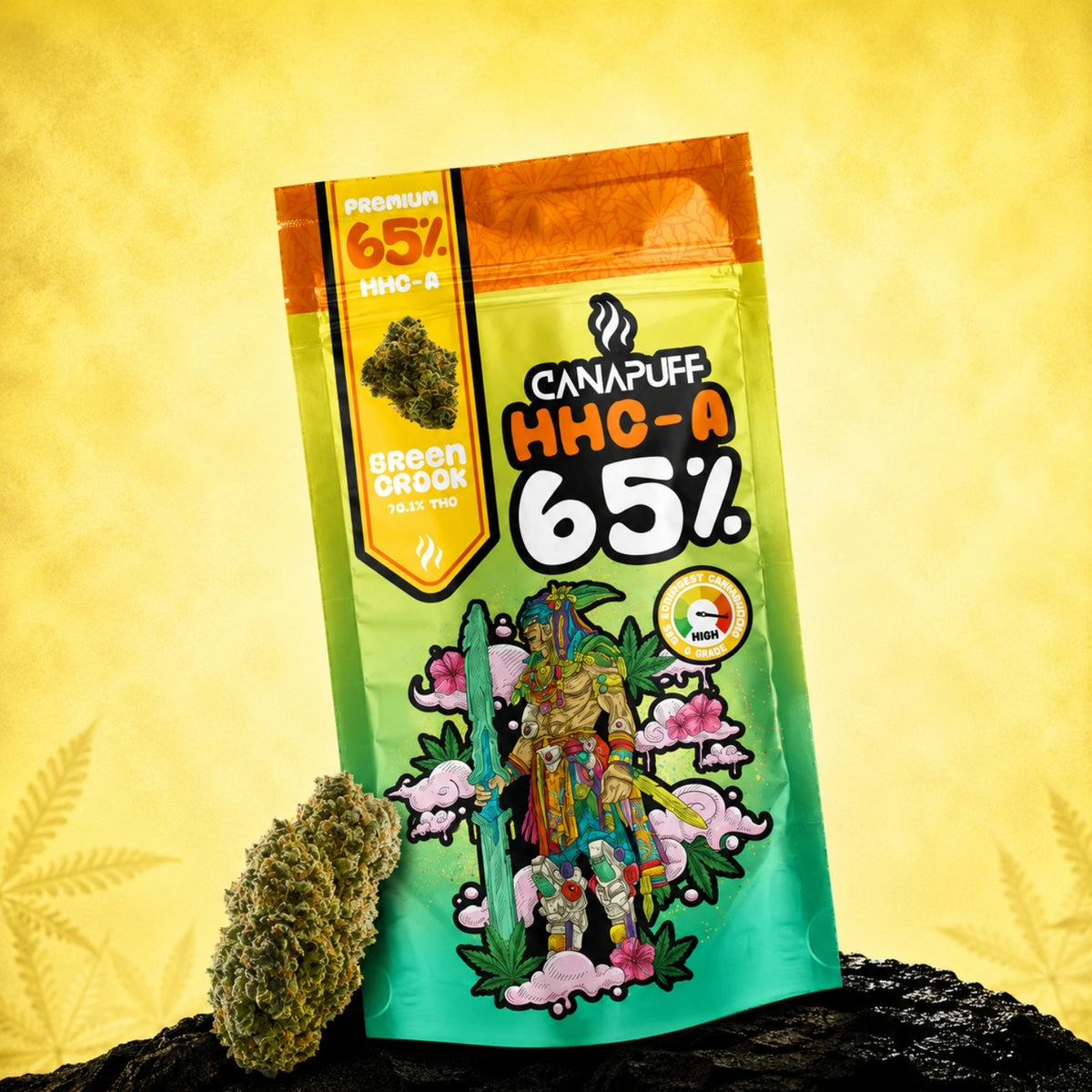 Canapuff HHC-A Green Crack bloemenzakje, 65% sterkte, 10.1g THC-gehalte