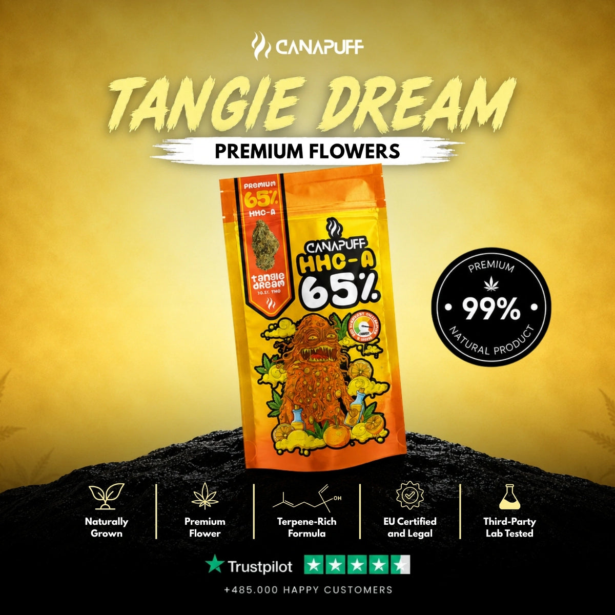 HHC-A Bloemen Tangie Dream 65% – bloemtoppen, foto 2
