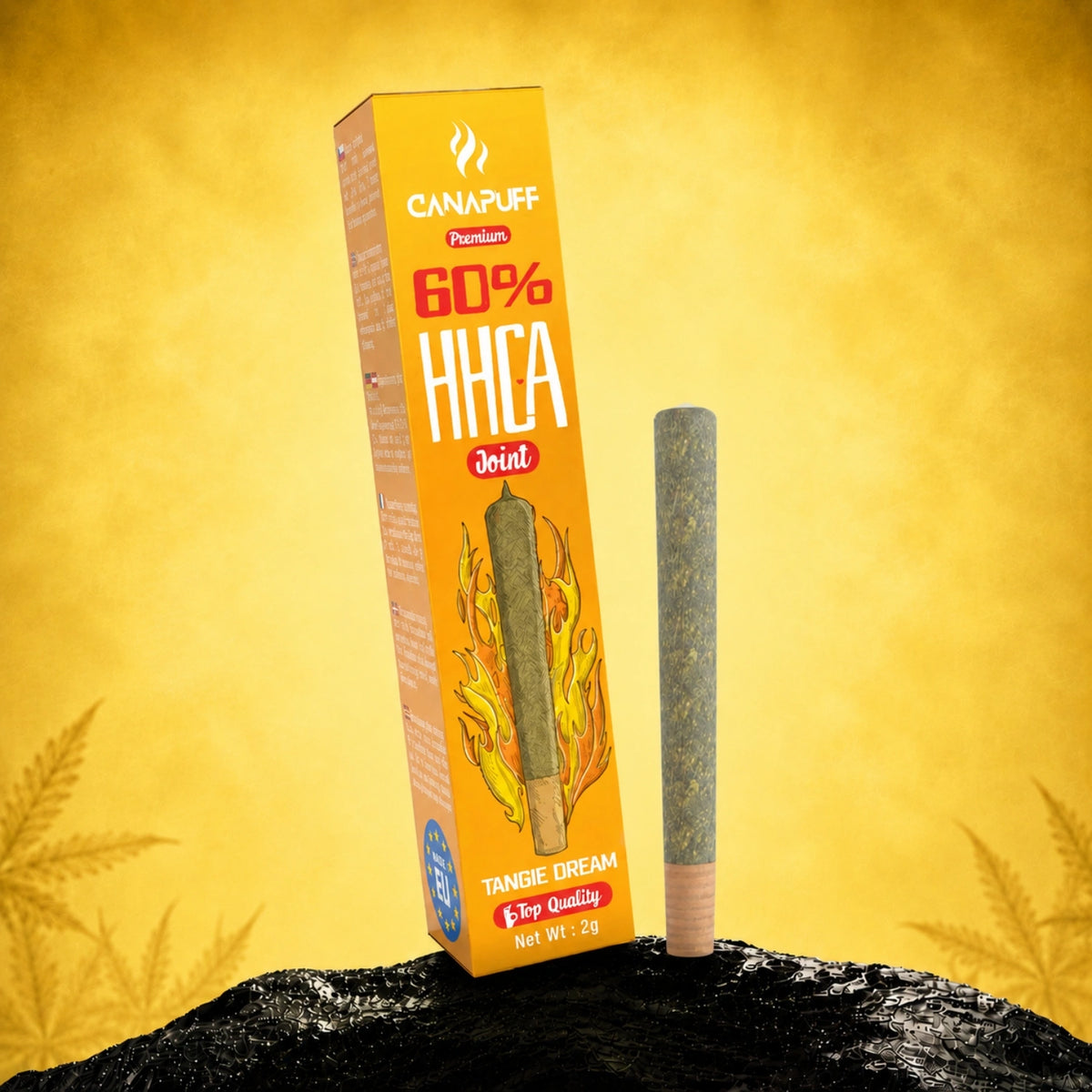 Canapuff HHCA Joint Tangie Dream 60%, 2g, enkele voorgedraaide joint met verpakking