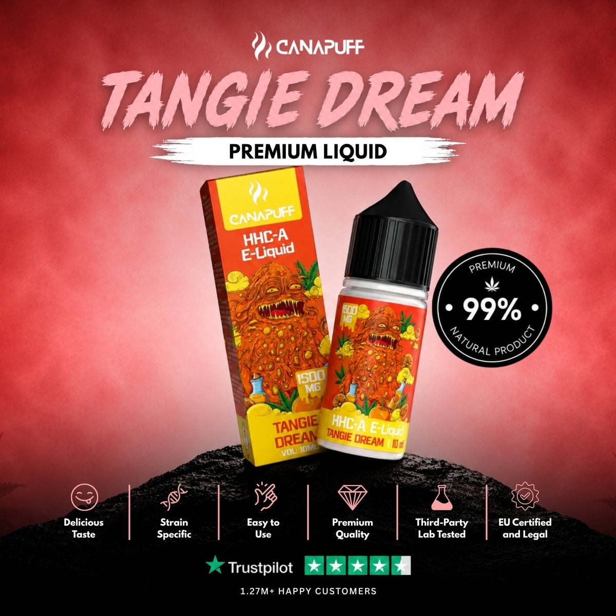 HHC-A Liquid Tangie Dream 1.500mg – liquidflesje, foto 2