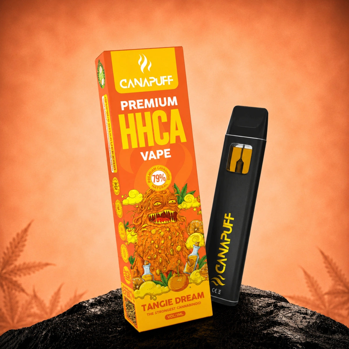 Canapuff HHCA Vape Tangie Dream 79% 1ml wegwerppen met verpakking