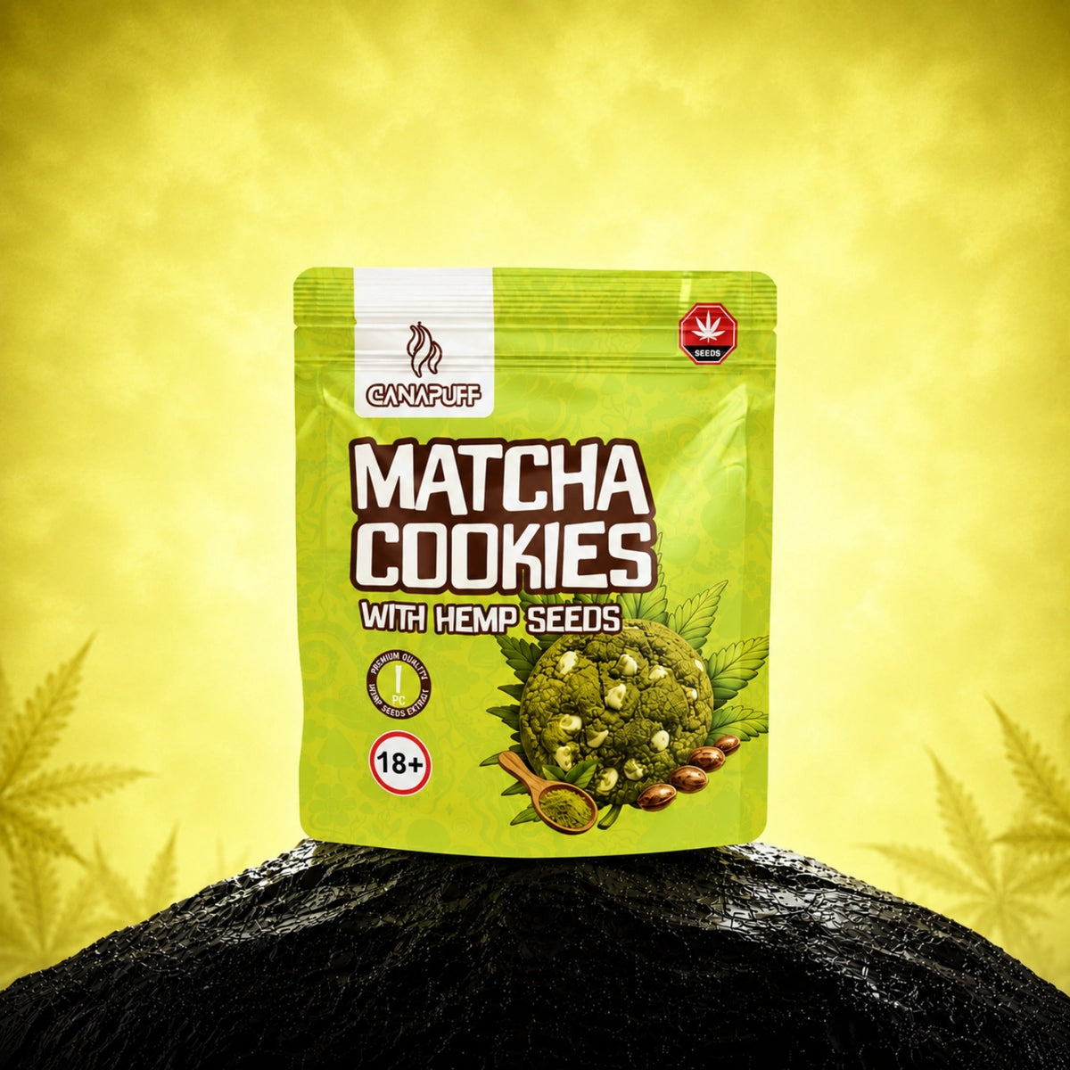 Matcha Cookies met hennepzaad – koekjes