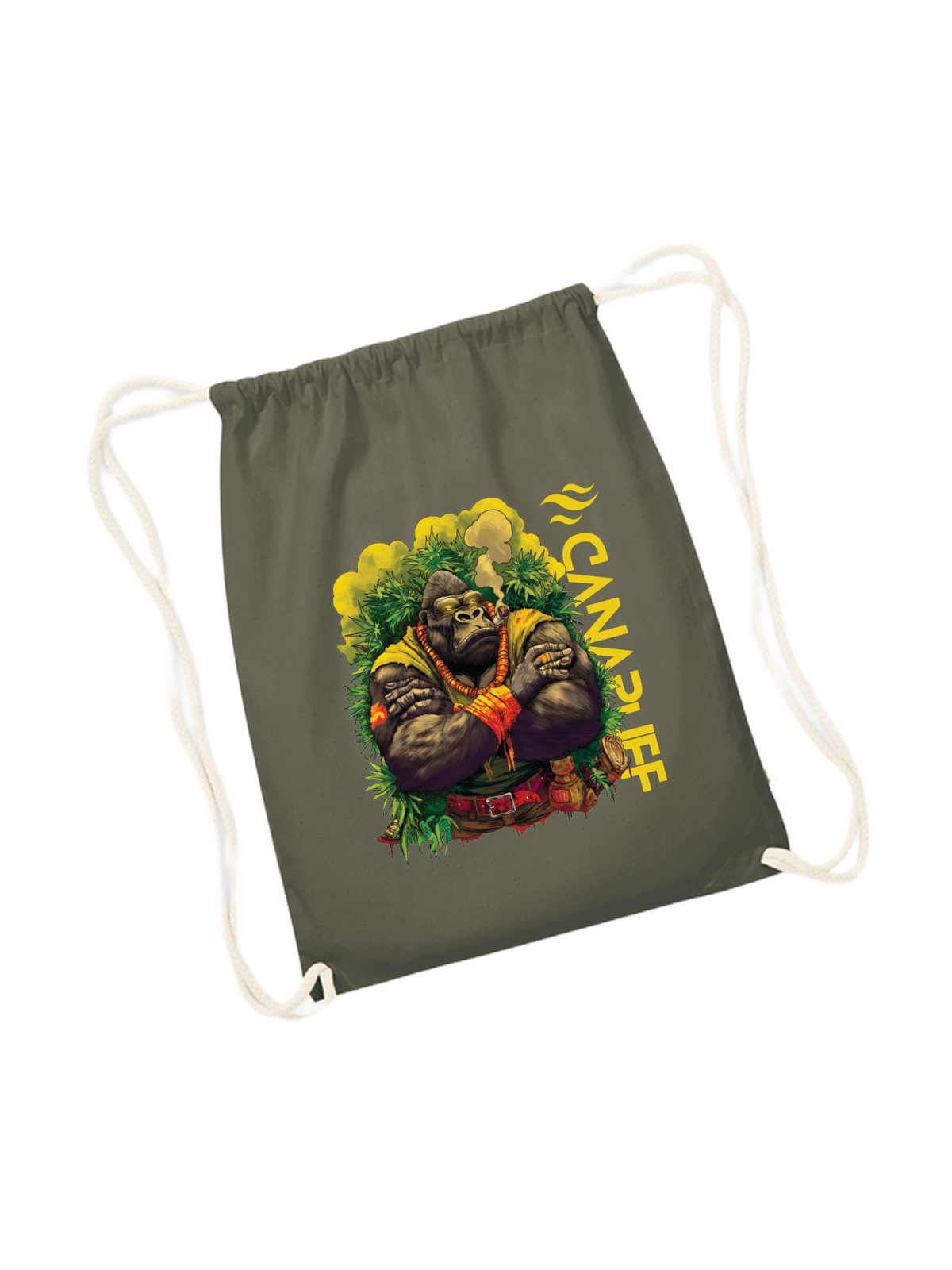 Trekkoordtas – Gorilla Power – Olijfgroen