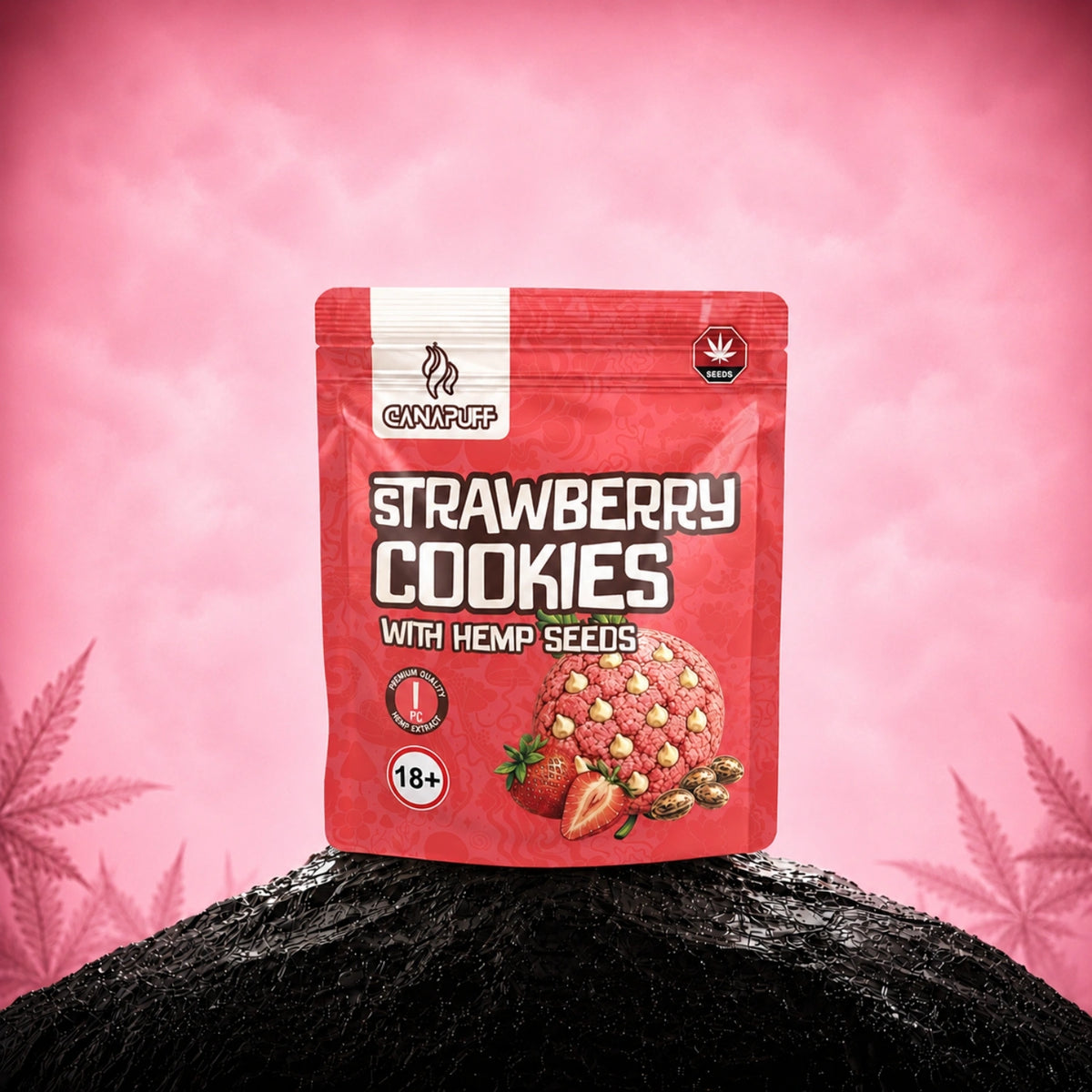 Strawberry Cookies met hennepzaad – koekjes