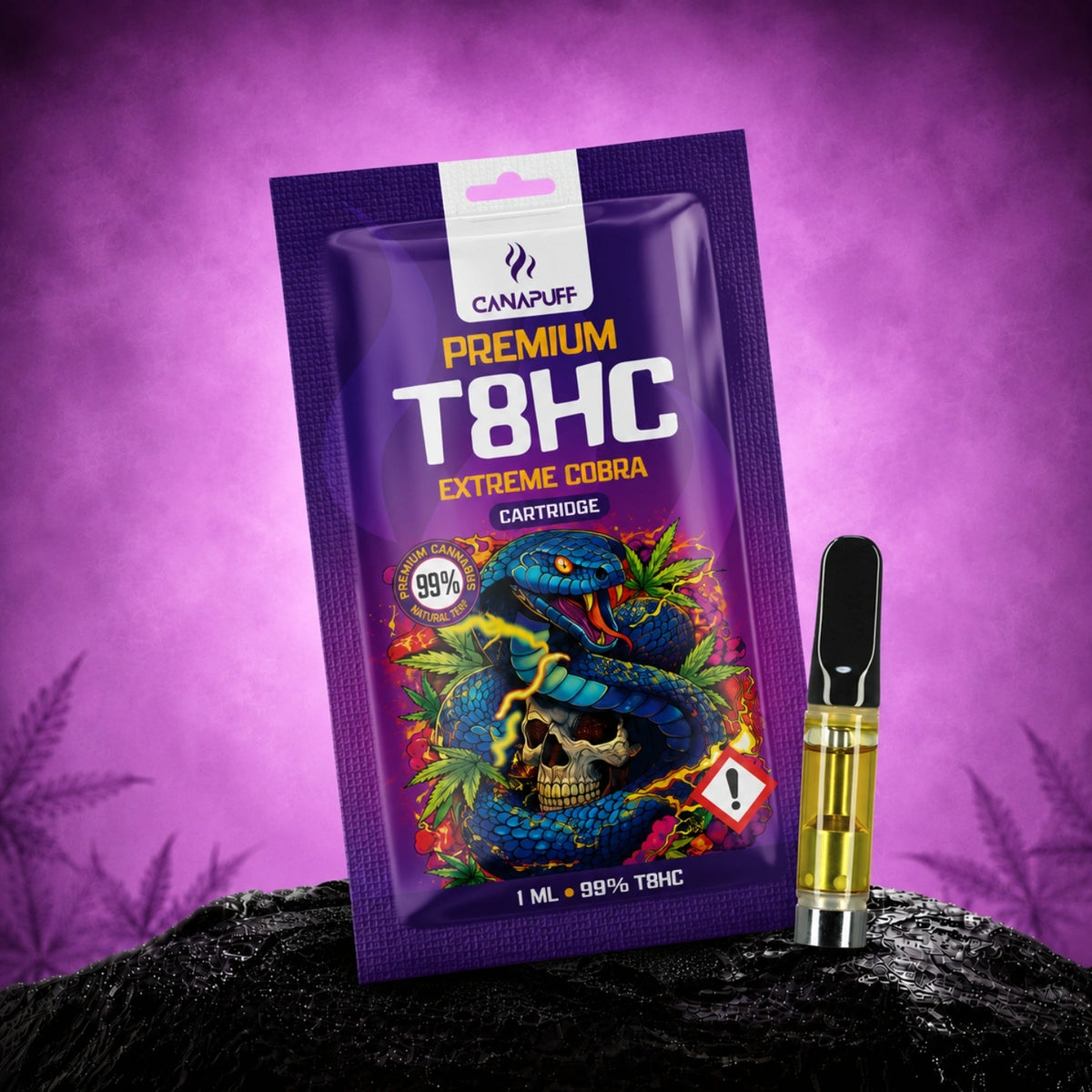 Canapuff T8HC Extreme Cobra cartridge 1 ml, 99% sterkte