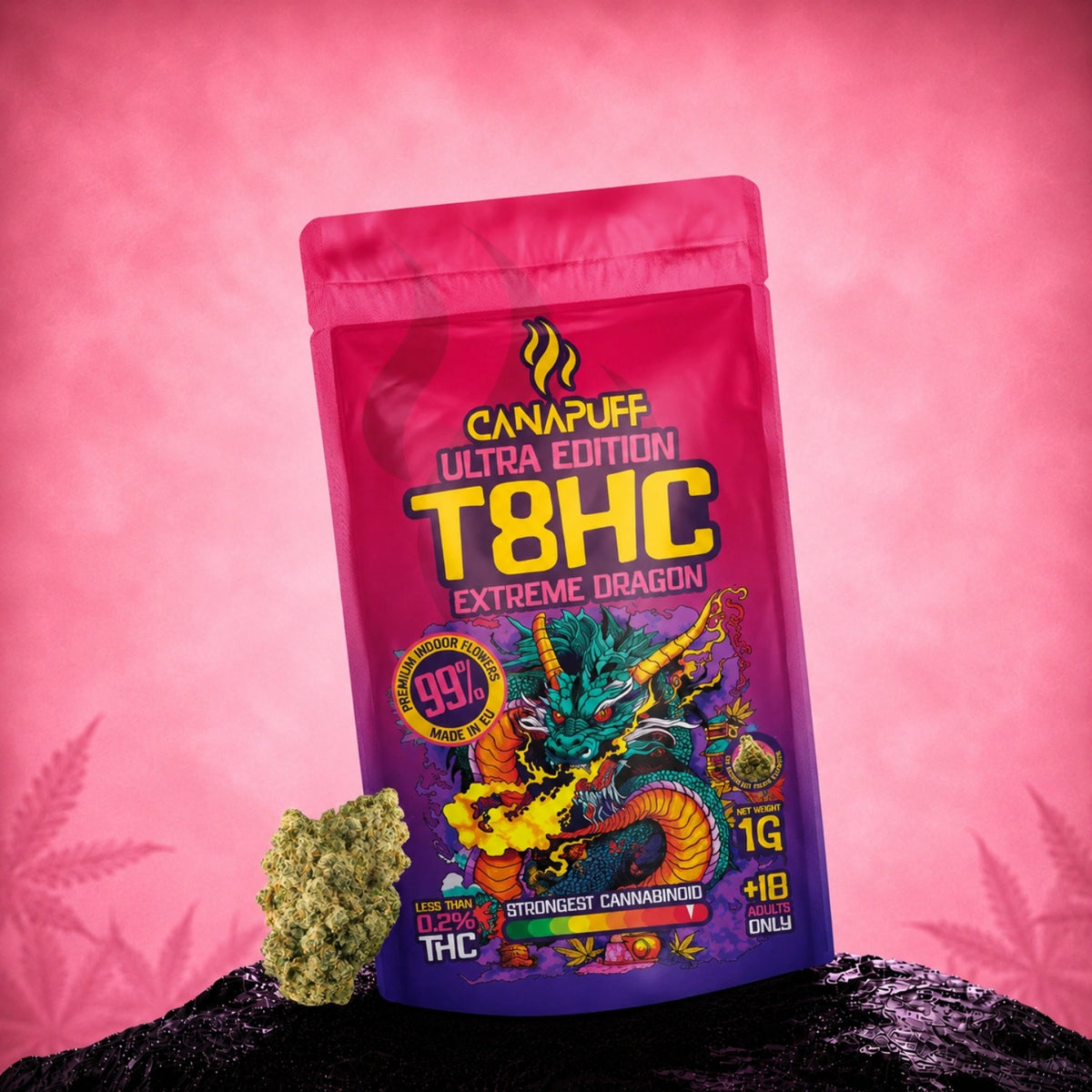 Canapuff T8HC Bloemen Extreme Dragon zakje van 1g, Ultra Edition