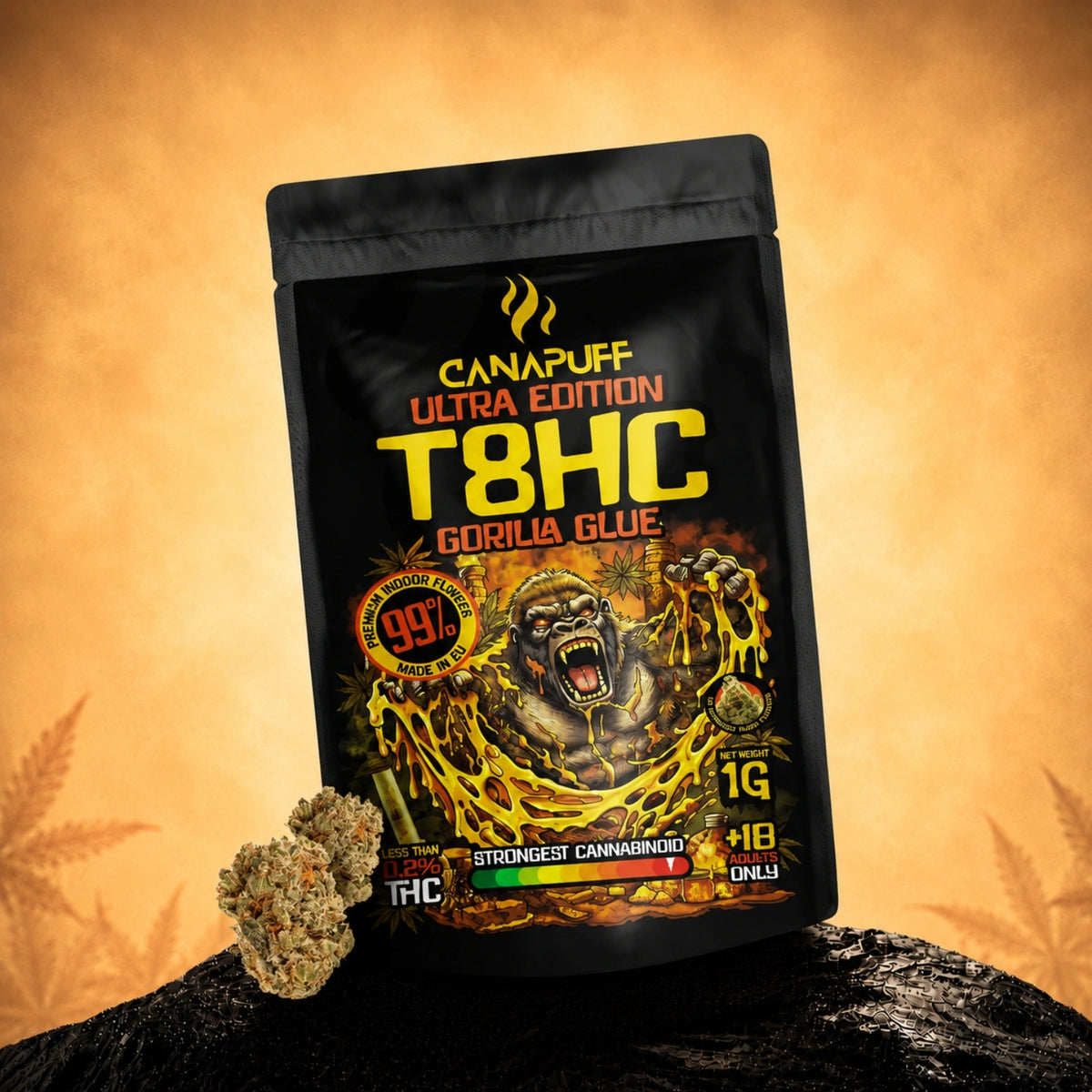 Canapuff Ultra Edition T8HC Gorilla Glue bloemen zakje van 1g