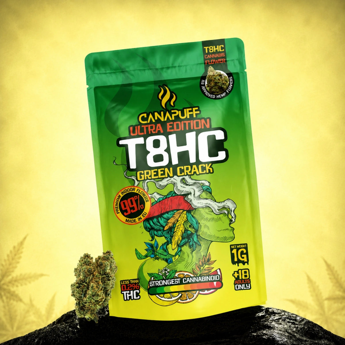 Canapuff T8HC Green Crack Ultra Edition bloemen, zakje van 1g