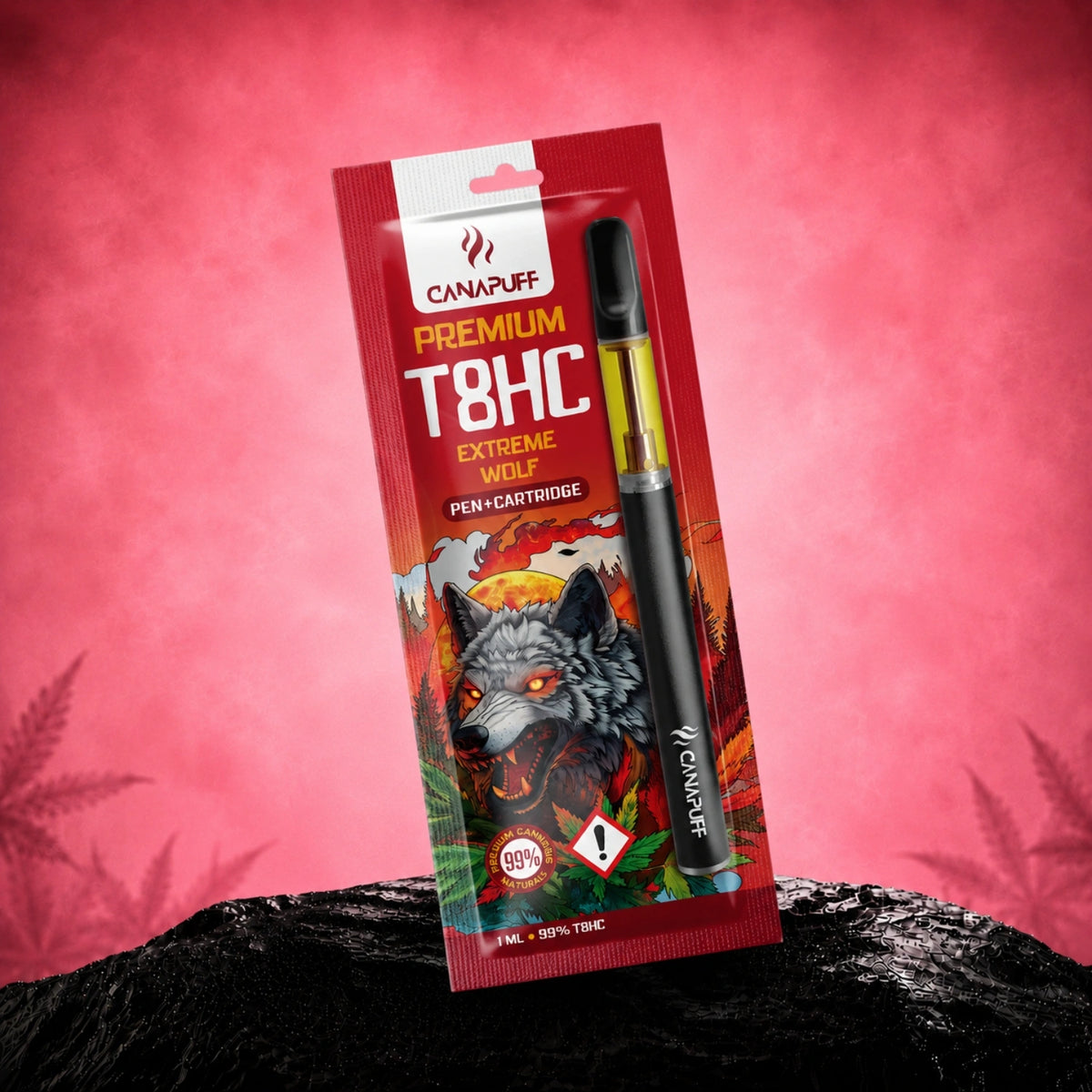 Canapuff T8HC Extreme Wolf pen en cartridge, 1 ml, 99%