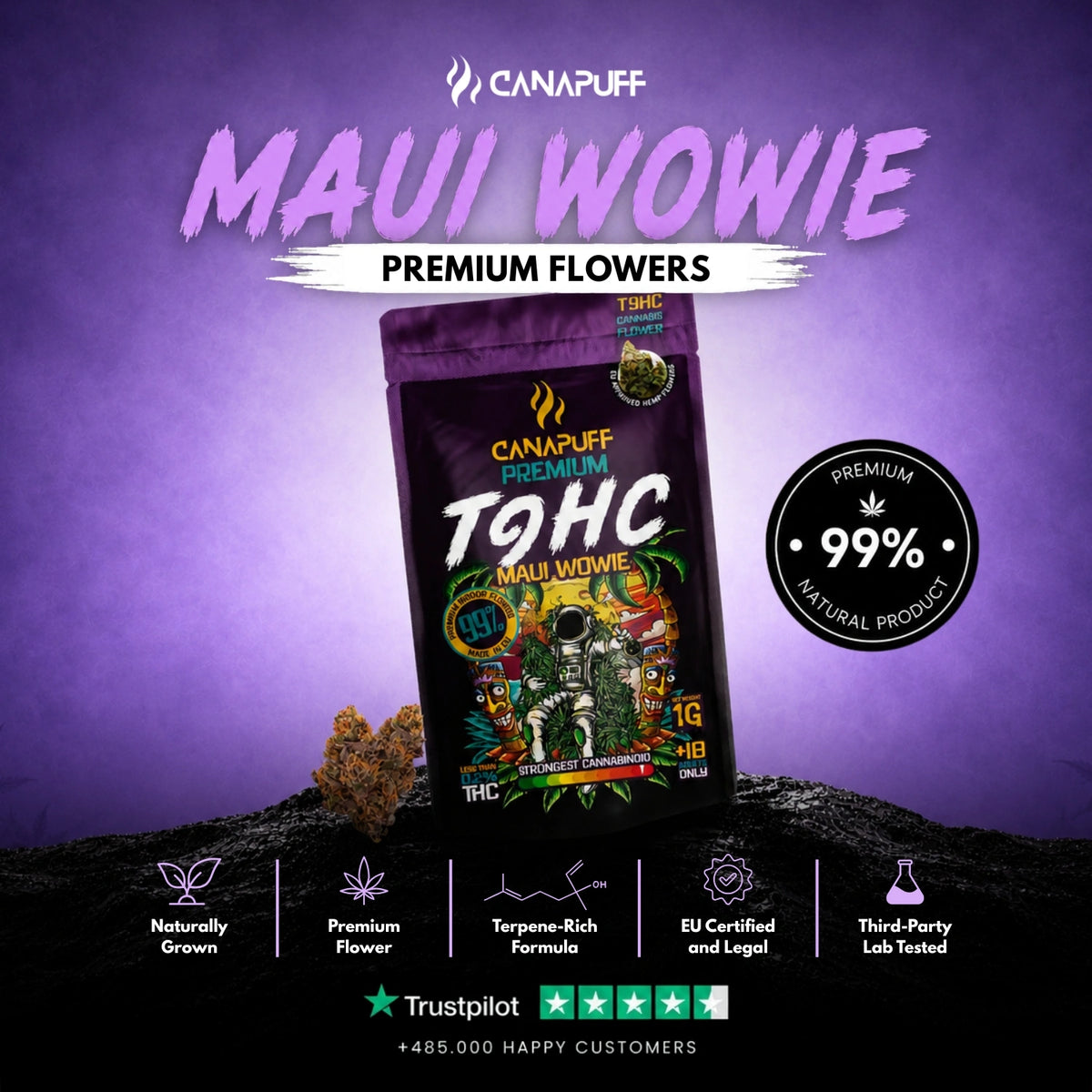 TⳊHC Bloemen Maui Wowie 99% – bloemtoppen, foto 2