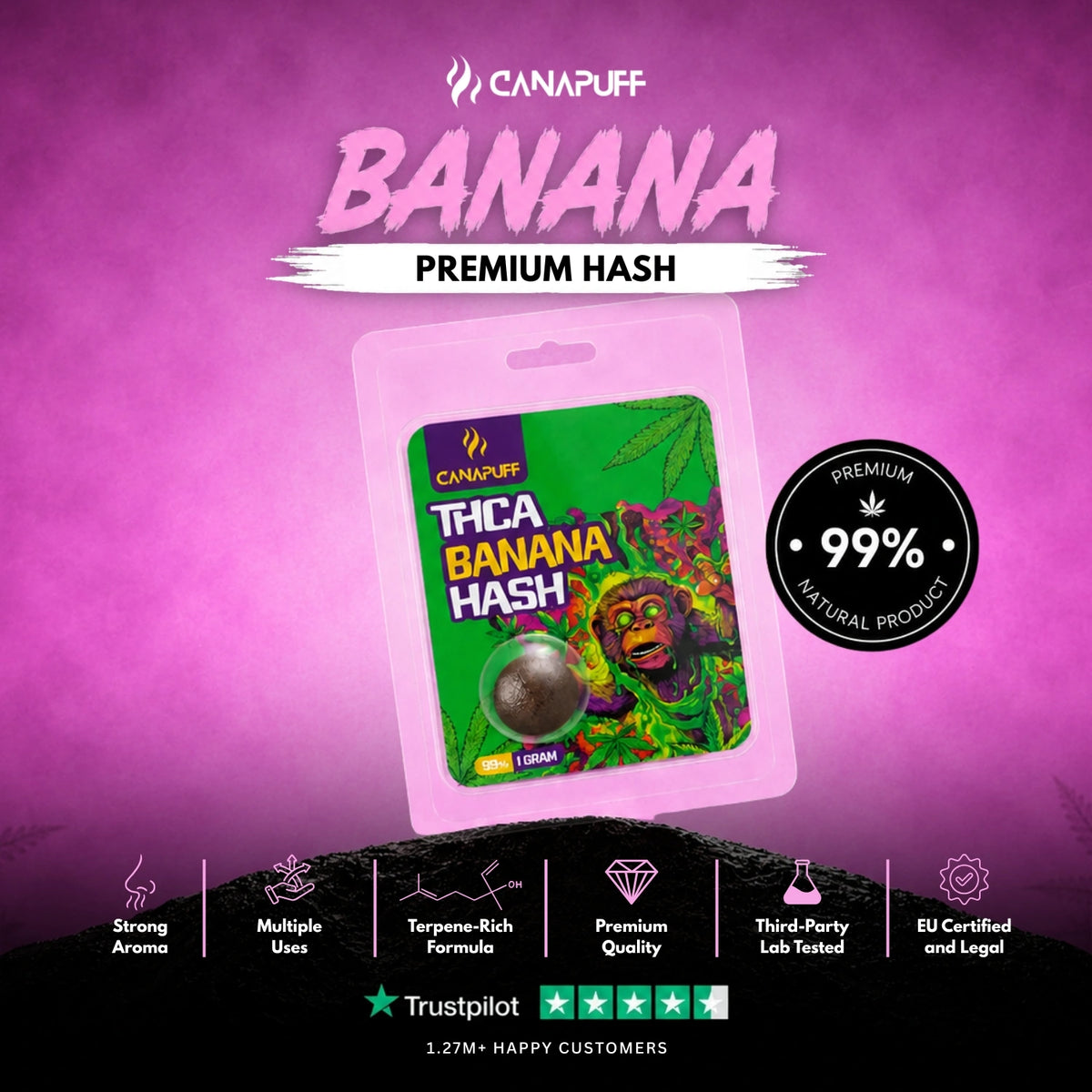 THCA Hasj Banana 99% 1g – hasj, foto 2