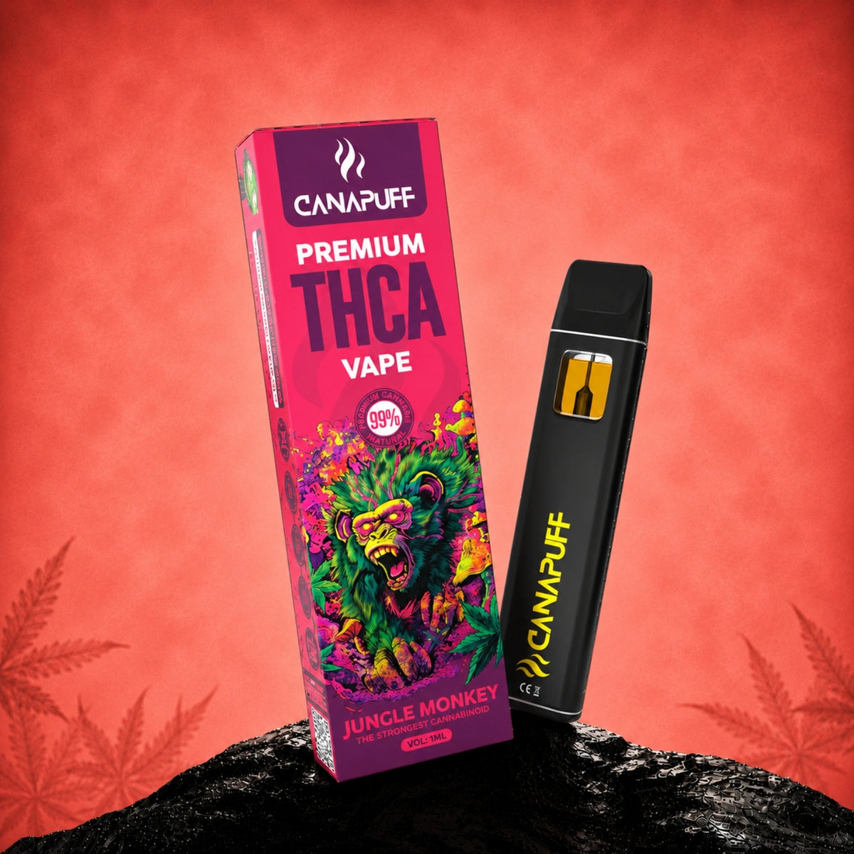 Canapuff THCA Vape Jungle Monkey 99% 1ml wegwerppen