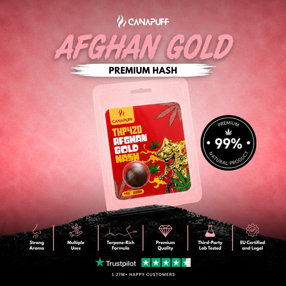 THP420 Hasj Afghan Gold 99% – hasj, foto 2