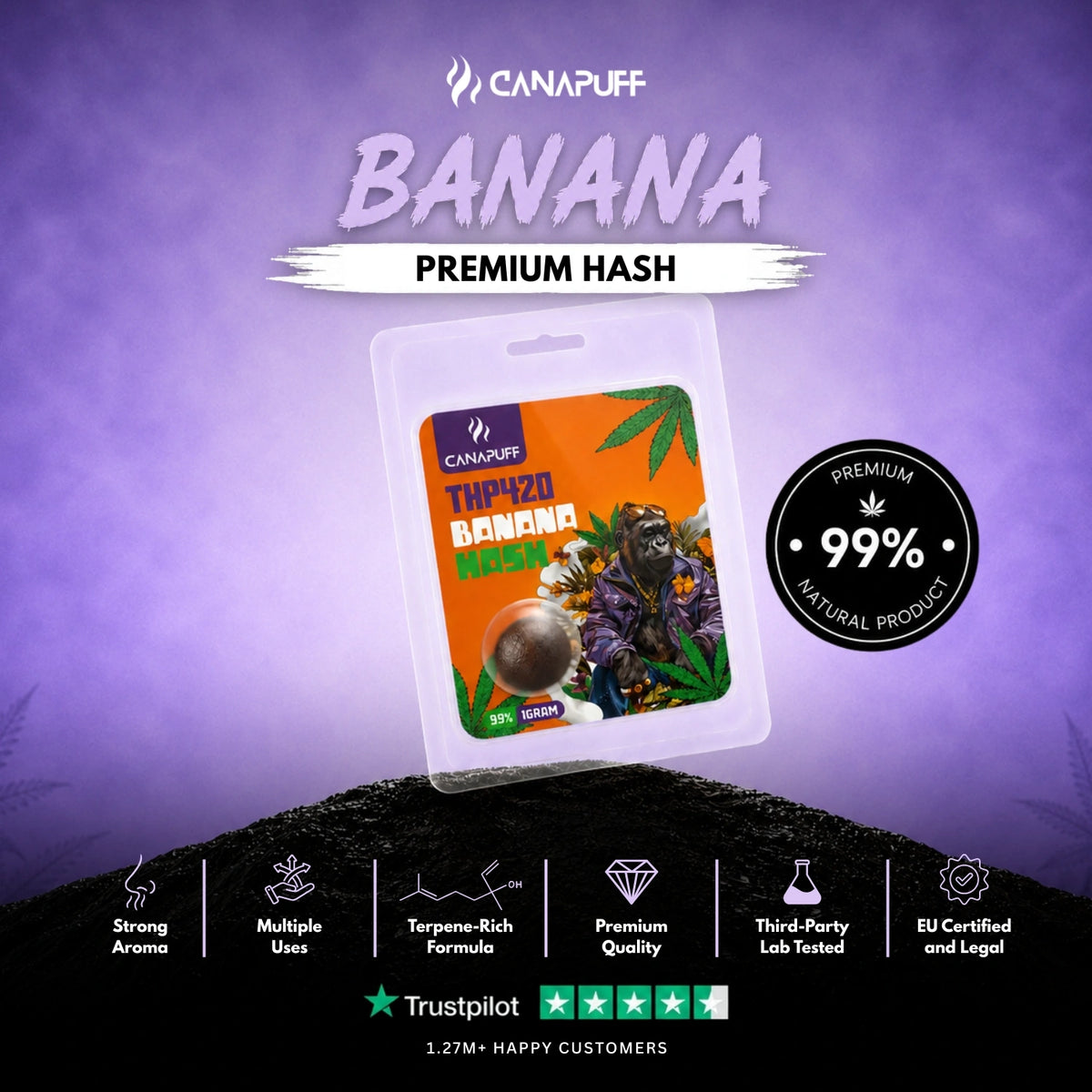 THP420 Hasj Banana 99% – hasj, foto 2