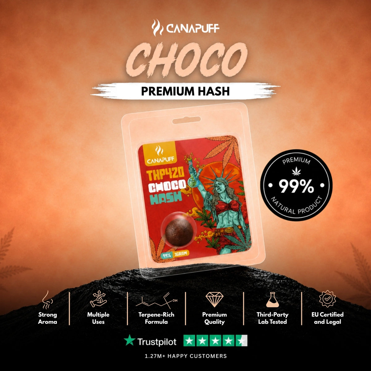 THP420 Hasj Choco 99% – hasj, foto 2