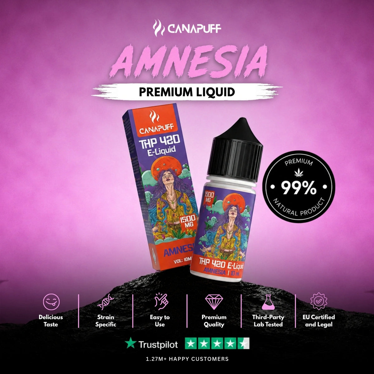 THP420 Liquid Amnesia 1.500mg – liquidflesje, foto 2