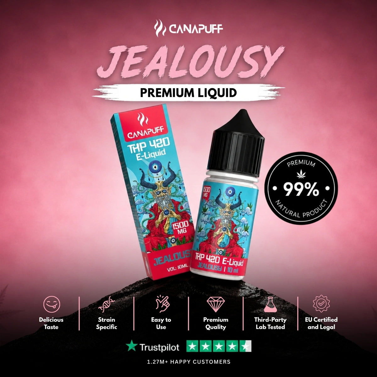 THP420 Liquid Jealousy 1.500mg – liquidflesje, foto 2