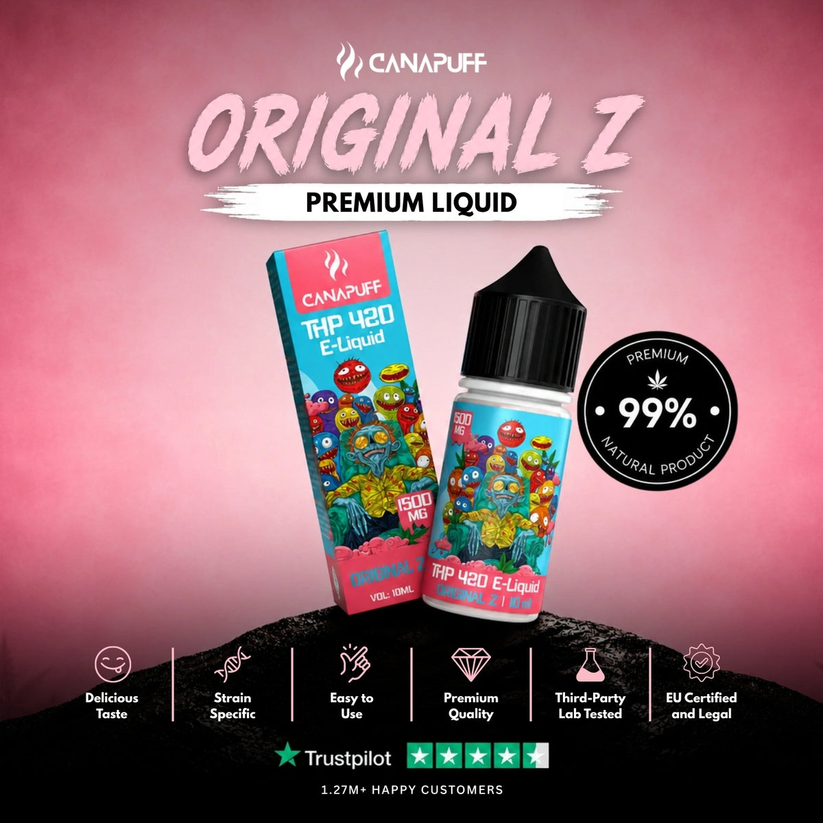 THP420 Liquid Original Z 1.500mg – liquidflesje, foto 2
