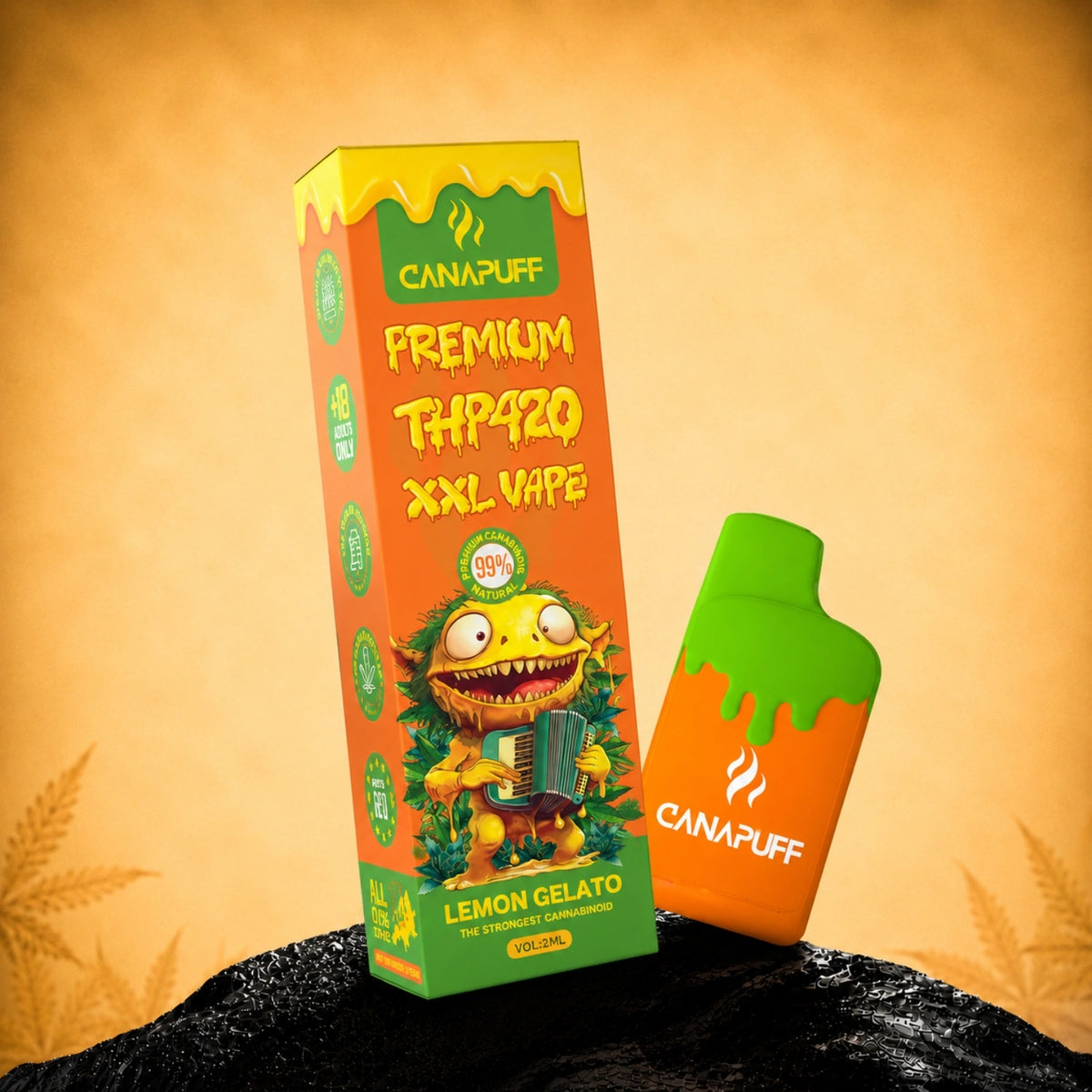 Canapuff THP420 XXL Vape Lemon Gelato 99% 2ml wegwerppen