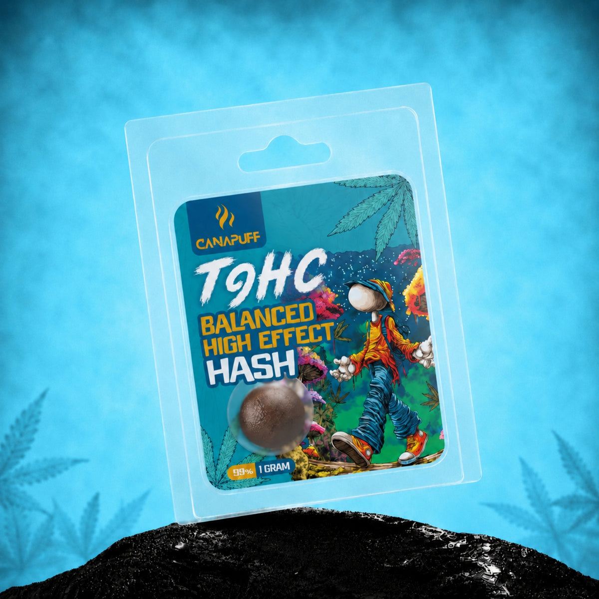 Canapuff TⳊHC Hash Balanced High Effect 99%, verpakking van 1 gram