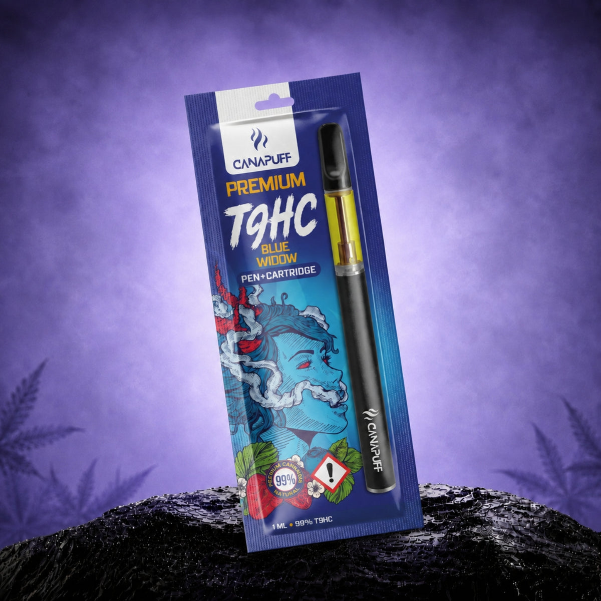 Canapuff TⳊHC Blue Widow pen en cartridge, 99%, 1 ml