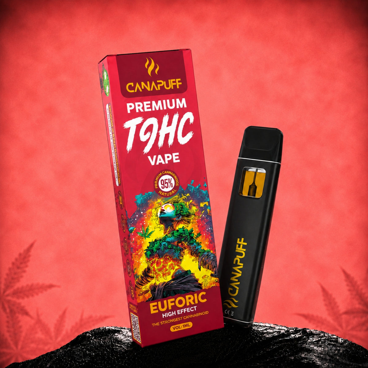 Canapuff TⳊHC Vape Euforic 95% wegwerppen 1ml
