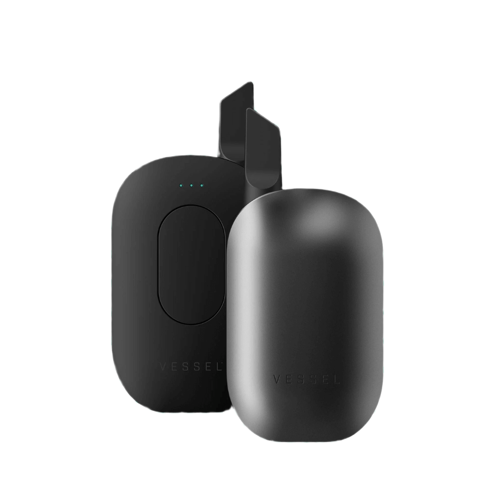 Vessel Compass vape-apparaat in gunmetal met oplaaddock