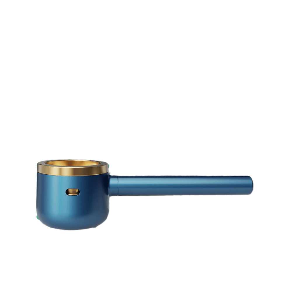 Vessel Pipe Maritime in blauw met messing rand en lange steelgreep