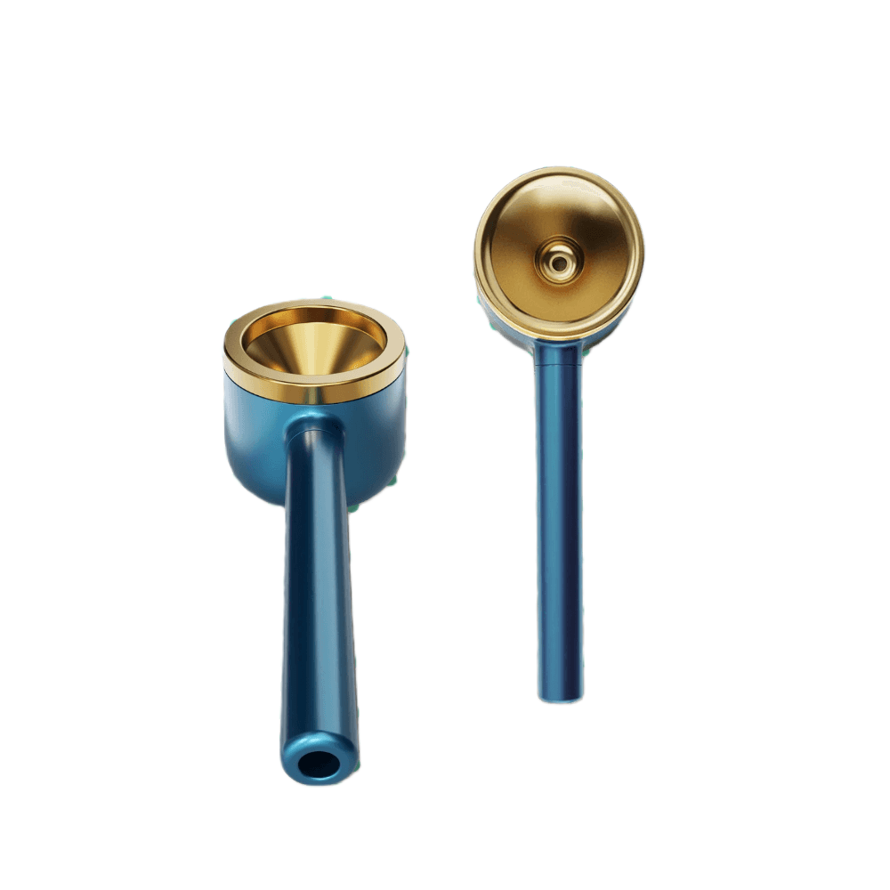 Vessel Pipe Maritime, blauw-gouden pijp met kop en steel