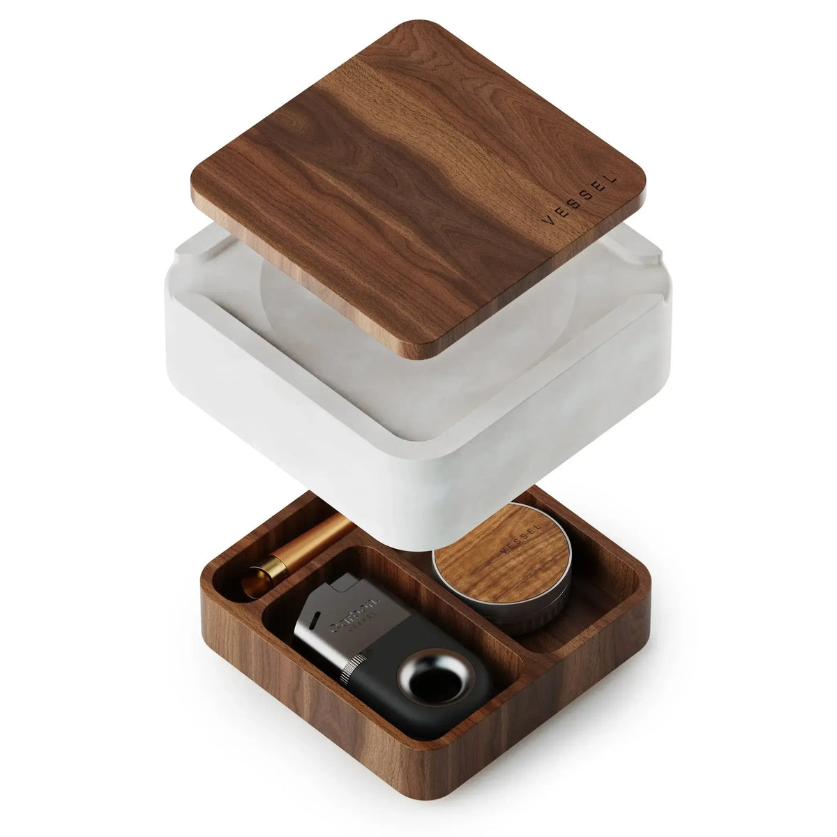 Vessel Box voor Vape pijpen en meer Mid shot met witte achtergrond