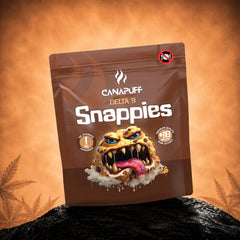 Canapuff Delta 9 Snappies zakje met cookiesnacks met Delta-9 THC uit hennep